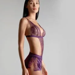 Maison Close Mini Short - Villa Satine - Violet -Lingerie Soldes Boutique mini short villa satine violet 5