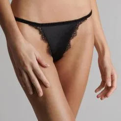 Maison Close Mini String En Soie - Rendez-vous Noir 13 Maison Close Mini String En Soie - Rendez-vous Noir -Lingerie Soldes Boutique mini string rendez vous noir 1