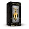 Plug Anal En Aluminium Doré Avec Cristal Noir - Taille S -Lingerie Soldes Boutique my gold secret plug small 1