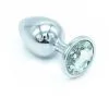 Plug Anal En Aluminium Avec Cristal Blanc - Taille M -Lingerie Soldes Boutique my little secret plug small 1 ddgtgt 1