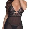Nuisette En Dentelle Et Transparence -Lingerie Soldes Boutique nuisette transparente cotelli 1