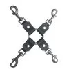 The Sinners Attache En Croix Avec 4 Mousquetons - Cuir Noir -Lingerie Soldes Boutique os 0443