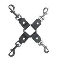 The Sinners Attache En Croix Avec 4 Mousquetons - Cuir Noir