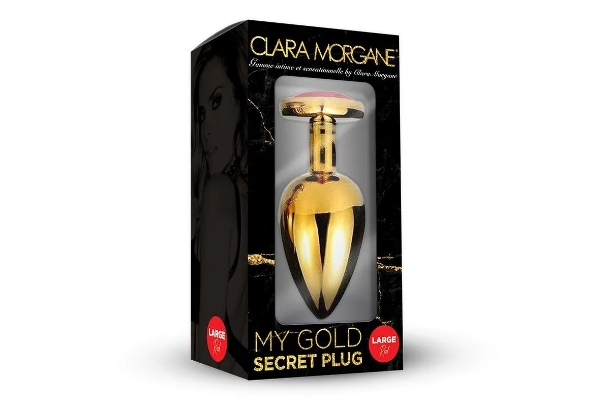 Plug Anal En Aluminium Doré Avec Cristal Rouge - Taille L 3 Plug Anal En Aluminium Doré Avec Cristal Rouge - Taille L