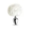 Plug Anal Avec Pompom En Fourrure Synthétique Blanche -Lingerie Soldes Boutique plug anal pompom blanc 1