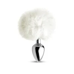 Plug Anal Avec Pompom En Fourrure Synthétique Blanche