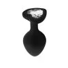 Plug Anal En Silicone Avec Butée En Forme De Cœur - Taille S -Lingerie Soldes Boutique plug anal silicone noir coeur s 1