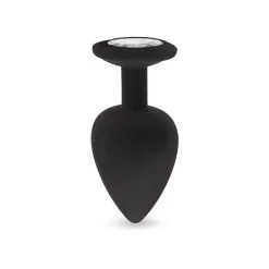 Plug Anal En Silicone Avec Butée Cristal - Taille L - Noir -Lingerie Soldes Boutique plug anal silicone noir l 3