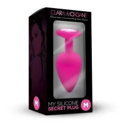 Plug Anal En Silicone Avec Butée Cristal - Taille M - Rose -Lingerie Soldes Boutique plug anal silicone rose m 2