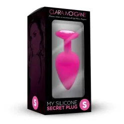 Plug Anal En Silicone Avec Butée Cristal - Taille S - Rose -Lingerie Soldes Boutique plug anal silicone rose s 2