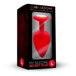 Plug Anal En Silicone Avec Butée Cristal - Taille L - Rouge -Lingerie Soldes Boutique plug anal silicone rouge l 2
