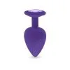 Plug Anal En Silicone Avec Butée Cristal - Taille L - Violet -Lingerie Soldes Boutique plug anal silicone violet l 1