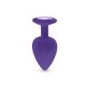 Plug Anal En Silicone Avec Butée Cristal - Taille M - Violet
