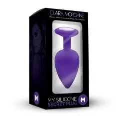 Plug Anal En Silicone Avec Butée Cristal - Taille M - Violet -Lingerie Soldes Boutique plug anal silicone violet m 2
