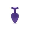 Plug Anal En Silicone Avec Butée Cristal - Taille S - Violet -Lingerie Soldes Boutique plug anal silicone violet s 1