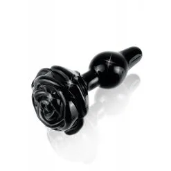 Plug En Verre Rose Noire - Icicles N°77 -Lingerie Soldes Boutique plug verre rose noire 2