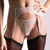Maison Close Porte-jarretelles En Tulle - L'Amoureuse - Pivoine Rose -Lingerie Soldes Boutique porte jarretelles pivoine l amoureuse 1