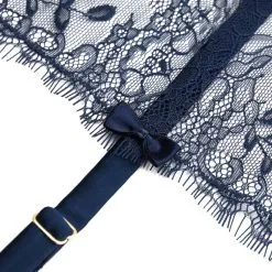 Maison Close Porte-jarretelles - Villa Satine - Bleu Marine 12 Maison Close Porte-jarretelles - Villa Satine - Bleu Marine -Lingerie Soldes Boutique porte jarretelles villa satine 6