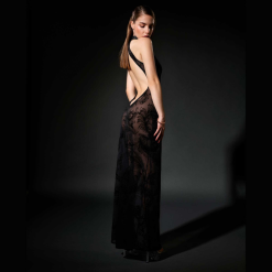 Patrice Catanzaro Robe Longue Dos Nu En Résille - Cygne -Lingerie Soldes Boutique robe longue dos nu cygne 3