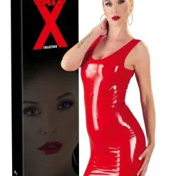 Robe Courte En Latex - Rouge 9 Robe Courte En Latex - Rouge -Lingerie Soldes Boutique robe rouge latex packaging