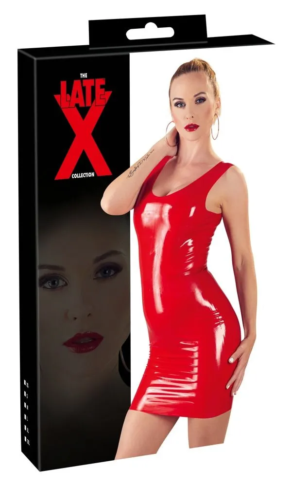 Robe Courte En Latex - Rouge 6 Robe Courte En Latex - Rouge – Image 4