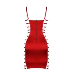 E.L.F. Zhou London Robe En Soie Rouge Ajourée Effet Bondage - Scarlet 13 E.L.F. Zhou London Robe En Soie Rouge Ajourée Effet Bondage - Scarlet -Lingerie Soldes Boutique robe soie rouge scarlet bondage 6