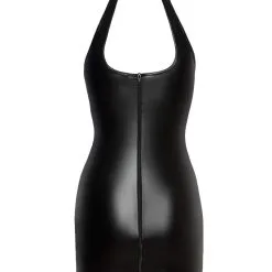 Noir Handmade Robe En Wetlook Ajourée Avec Laçage -Lingerie Soldes Boutique robe wetlook ajouree lacee 3