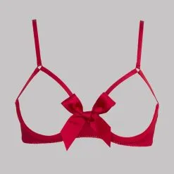 Maison Close Soutien-gorge Seins Nus - Le Petit Secret - Rouge 13 Maison Close Soutien-gorge Seins Nus - Le Petit Secret - Rouge -Lingerie Soldes Boutique sg seins nus noeud rouge ps 4