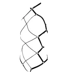 E.L.F. Zhou London Playsuit En Lanières Satinées - Shibari Noire -Lingerie Soldes Boutique shibari playsuit black 3