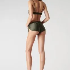 Maison Close Short En Soie - Rendez-vous Kaki -Lingerie Soldes Boutique short rendez vous kaki 2