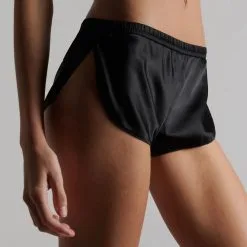 Maison Close Short En Soie - Rendez-vous Noir -Lingerie Soldes Boutique short rendez vous noir 1