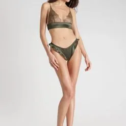 Maison Close Soutien-gorge Triangle Bustier - Rendez-vous Kaki -Lingerie Soldes Boutique soutien gorge bustier rendez vous kaki 2