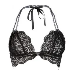 Bracli Soutien-gorge En Dentelle Avec Collier De Perles - Bego's Noir -Lingerie Soldes Boutique soutien gorge ebony begos noir 1