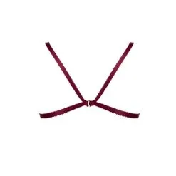 E.L.F. Zhou London Soutien-gorge Harnais Avec Attaches Or - Cage O-ring Bra Bordeaux -Lingerie Soldes Boutique soutien gorge harnais cage bra bordeaux 4