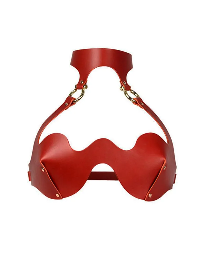 E.L.F. Zhou London Soutien-gorge Harnais En Cuir Rouge - Omega 4 E.L.F. Zhou London Soutien-gorge Harnais En Cuir Rouge - Omega – Image 2