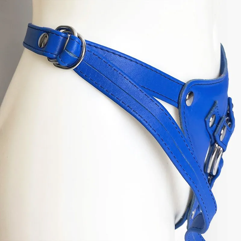 The Sinners Harnais Pour Gode-ceinture Avec Attaches D-Ring - Cuir Souple Bleu 6 The Sinners Harnais Pour Gode-ceinture Avec Attaches D-Ring - Cuir Souple Bleu – Image 4