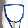 The Sinners Harnais Pour Gode-ceinture Avec Plastron Amovible Et Attaches D-Ring - Cuir Souple Bleu