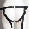 The Sinners Harnais Pour Gode-ceinture Avec Attaches D-Ring - Cuir Souple Noir -Lingerie Soldes Boutique strapon noir ouvert doubleanneaux dos