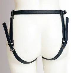 The Sinners Harnais Pour Gode-ceinture Avec Plastron Amovible - Cuir Souple Noir