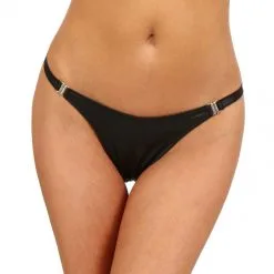 String En Wetlook Dégrafable Avec Attaches Strass 7 String En Wetlook Dégrafable Avec Attaches Strass -Lingerie Soldes Boutique string degrafable wetlook strass 3