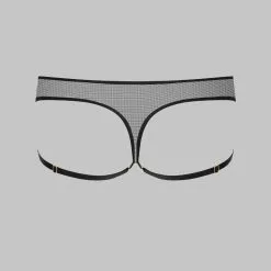 Maison Close String Avec Lanières - Chambre Noire Or 12 Maison Close String Avec Lanières - Chambre Noire Or -Lingerie Soldes Boutique string lanieres chambre noire or 6 1