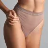 Maison Close String Taille Haute - Corps à Corps - Taupe -Lingerie Soldes Boutique string taille haute corps a corps taupe 1
