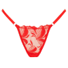 Impudique Tanga En Dentelle Rouge Et Lanières - Chérie