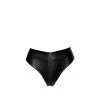 Noir Handmade String Taille Haute Ouvrable En Wetlook 2 Noir Handmade String Taille Haute Ouvrable En Wetlook -Lingerie Soldes Boutique tanga wetlook zippe 1