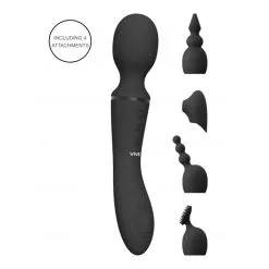 Vive Wand Vibrante Avec Accessoires Nami - Noir -Lingerie Soldes Boutique vibro nami noir 4