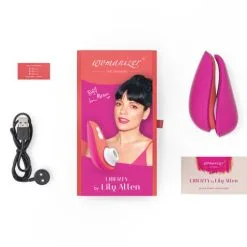 Womanizer Liberty - Lily Allen -Lingerie Soldes Boutique wmz liberty lily allen packaging flatlay box transparent